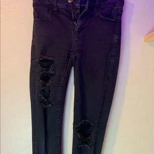 american eagle black ripped jeans